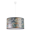 Hanglamp aan koord voor kinderkamer met posters motief PRINT M 1x E27 / 40W / 230V