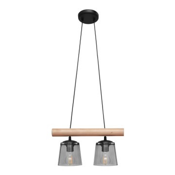 Hanglamp aan koord WOODSTOCK 2x E27 / 15W / 230V