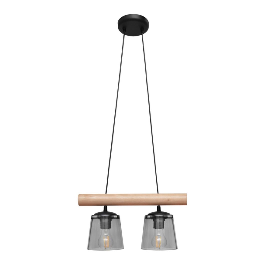 Hanglamp aan koord WOODSTOCK 2x E27 / 15W / 230V