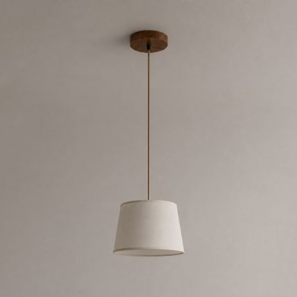 Hanglamp aan snoer AIDA 1x E27/15W/230V Ø 25 cm eiken/crème