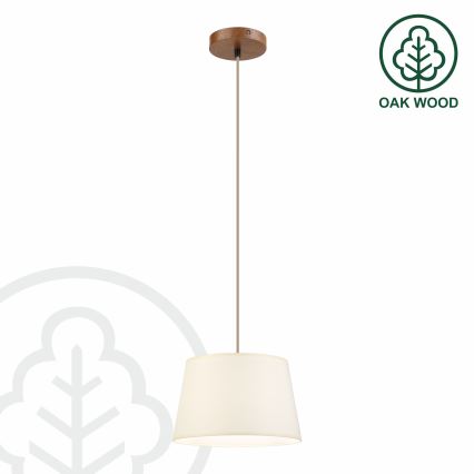 Hanglamp aan snoer AIDA 1x E27/15W/230V Ø 25 cm eiken/crème