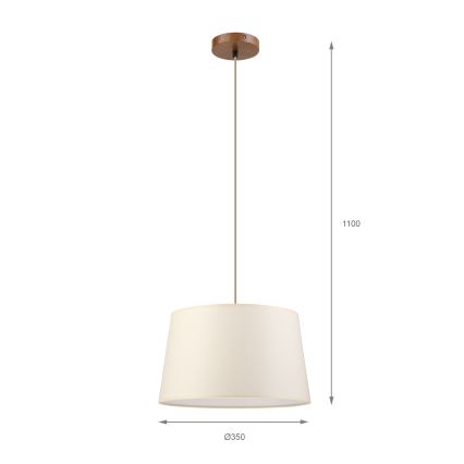 Hanglamp aan snoer AIDA 1xE27/15W/230V Ø35 cm eiken/crème