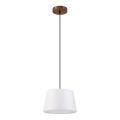 Hanglamp aan snoer AIDA 1xE27/60W/230V Ø 25 cm eiken/notenhout/wit