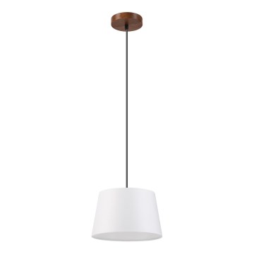 Hanglamp aan snoer AIDA 1xE27/60W/230V Ø 25 cm eiken/notenhout/wit