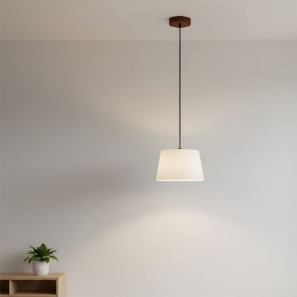 Hanglamp aan snoer AIDA 1xE27/60W/230V Ø 25 cm eiken/notenhout/wit