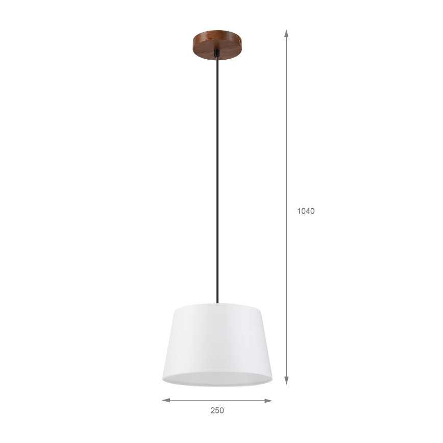 Hanglamp aan snoer AIDA 1xE27/60W/230V Ø 25 cm eiken/notenhout/wit