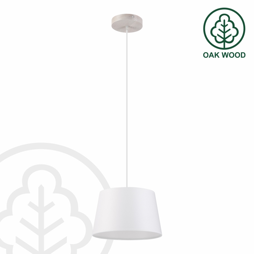Hanglamp aan snoer AIDA 1xE27/60W/230V Ø 25 cm eiken/wit