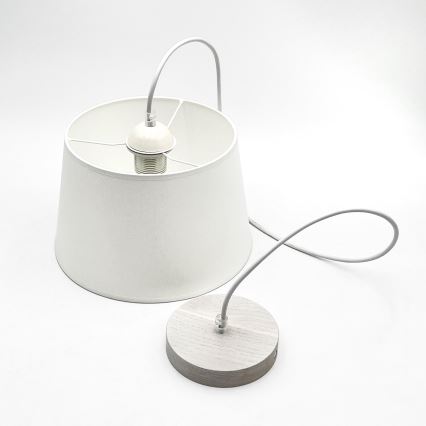 Hanglamp aan snoer AIDA 1xE27/60W/230V Ø 25 cm eiken/wit