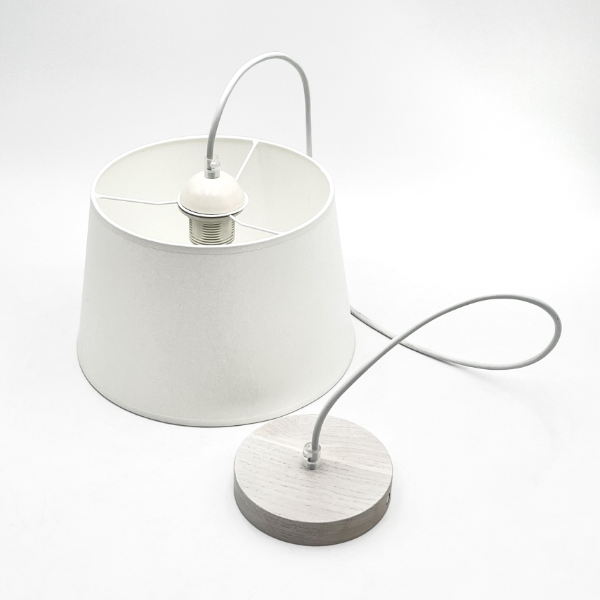 Hanglamp aan snoer AIDA 1xE27/60W/230V Ø 25 cm eiken/wit