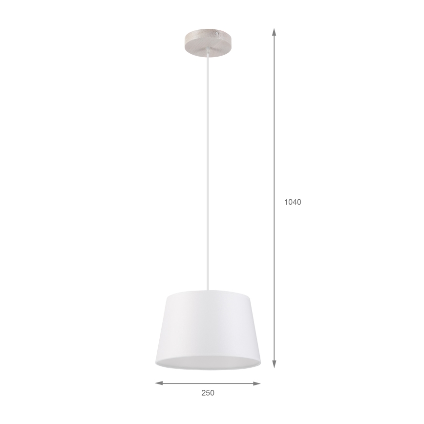 Hanglamp aan snoer AIDA 1xE27/60W/230V Ø 25 cm eiken/wit