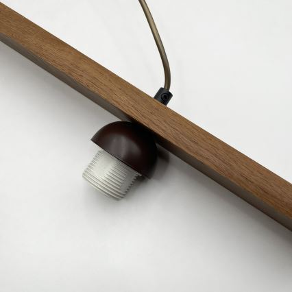 Hanglamp aan snoer AIDA 2xE27/15W/230V Ø 35 cm eiken/raffia