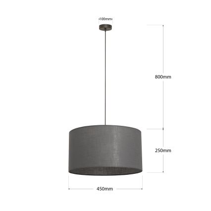 Hanglamp aan snoer ALBA 1xE27/15W/230V pr. 45 cm grijs