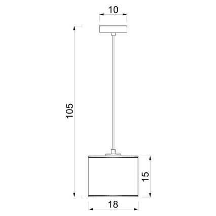 Hanglamp aan snoer ARDEN 1xE27/15W/230V Ø 18 cm beige