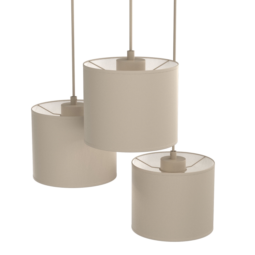 Hanglamp aan snoer ARDEN 3xE27/15W/230V Ø 30 cm beige