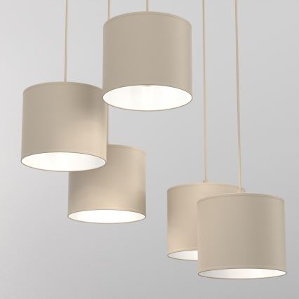 Hanglamp aan snoer ARDEN 5xE27/15W/230V Ø 44 cm beige