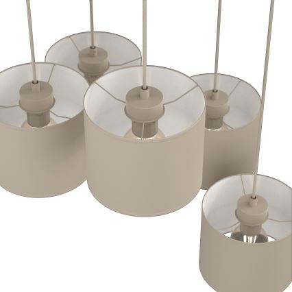 Hanglamp aan snoer ARDEN 5xE27/15W/230V Ø 44 cm beige