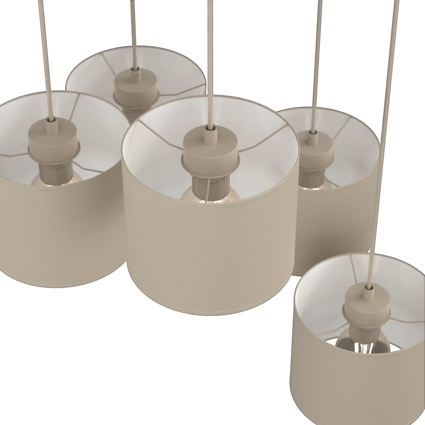 Hanglamp aan snoer ARDEN 5xE27/15W/230V Ø 44 cm beige
