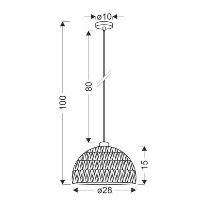 Hanglamp aan snoer BALLI 1xE27/40W/230V beige
