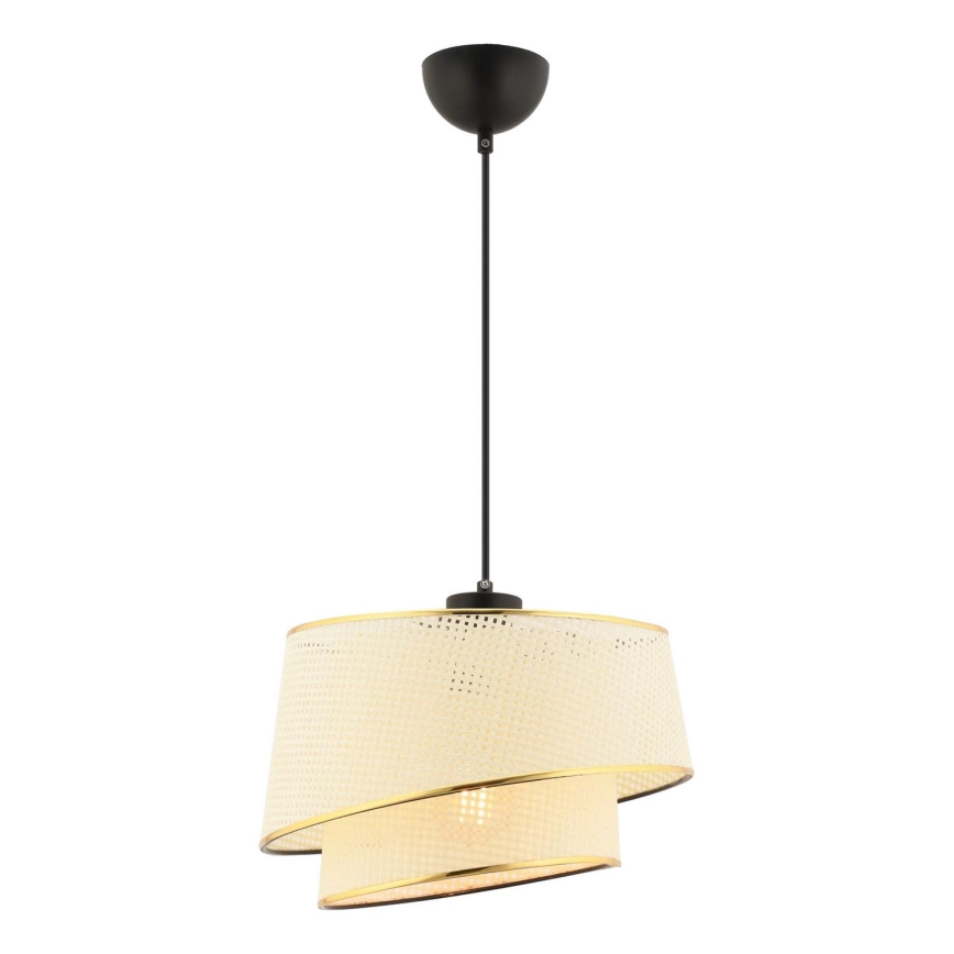 Hanglamp aan snoer BARETTE 1xE27/60W/230V crème/goud
