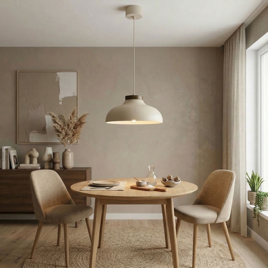 Hanglamp aan snoer BASCA 1xE27/15W/230V beige/bruin