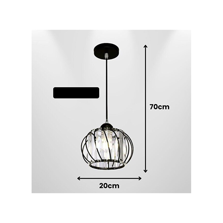 Hanglamp aan snoer BELLA 1xE27/40W/230V zwart