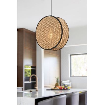 Hanglamp aan snoer BIG DRUM 1xE27/60W/230V bruin/zwart