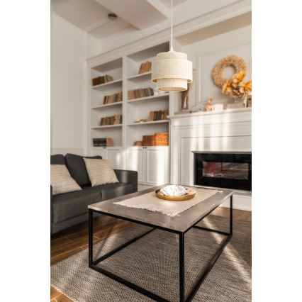 Hanglamp aan snoer BOHO 1xE27/60W/230V Ø 20 cm wit