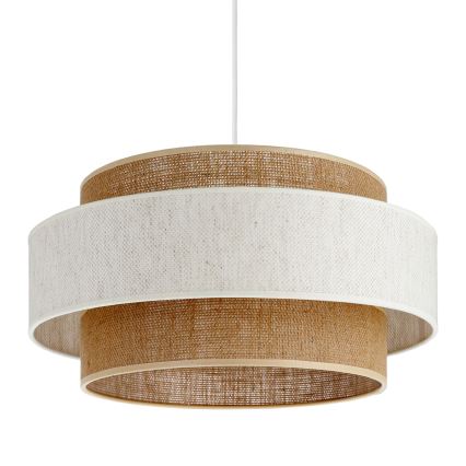 Hanglamp aan snoer BOHO 1xE27/60W/230V Ø 40 cm crème/jute