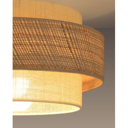 Hanglamp aan snoer BOHO 1xE27/60W/230V Ø 40 cm jute/crème