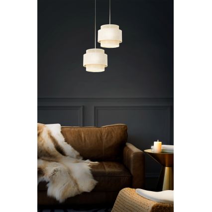 Hanglamp aan snoer BOHO 2xE27/60W/230V crème/jute
