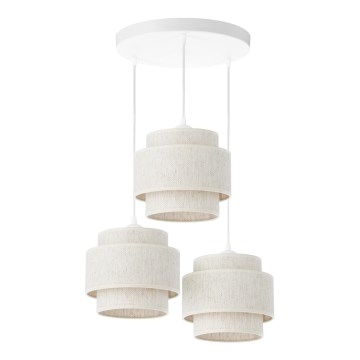 Hanglamp aan snoer BOHO 3xE27/60W/230V wit