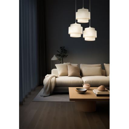Hanglamp aan snoer BOHO 3xE27/60W/230V wit