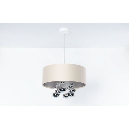 Hanglamp aan snoer BUBBLE 1x E27/60W/230V, Ø 50 cm, beige