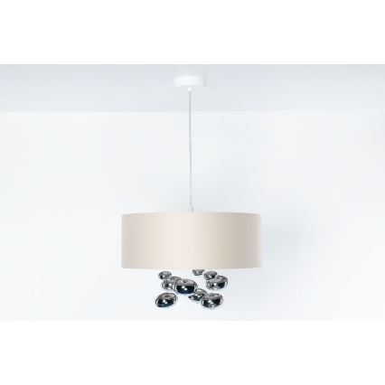 Hanglamp aan snoer BUBBLE 1x E27/60W/230V, Ø 50 cm, beige