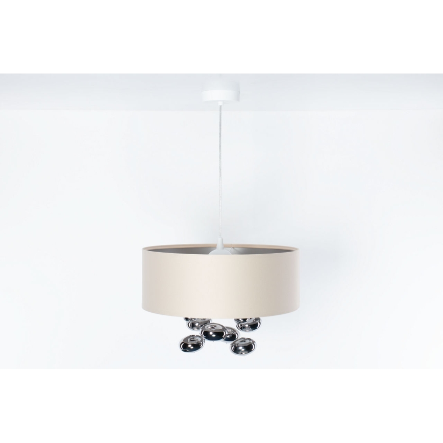 Hanglamp aan snoer BUBBLE 1x E27/60W/230V, Ø 50 cm, beige