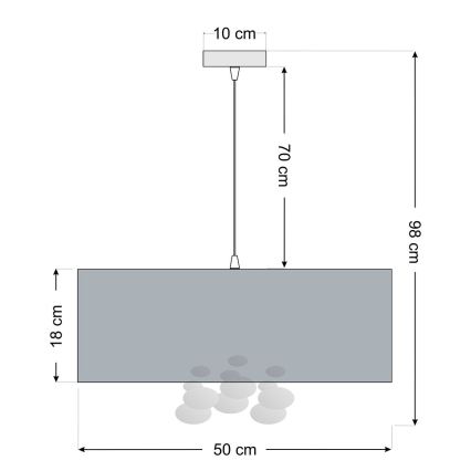 Hanglamp aan snoer BUBBLE 1x E27/60W/230V, Ø 50 cm, beige