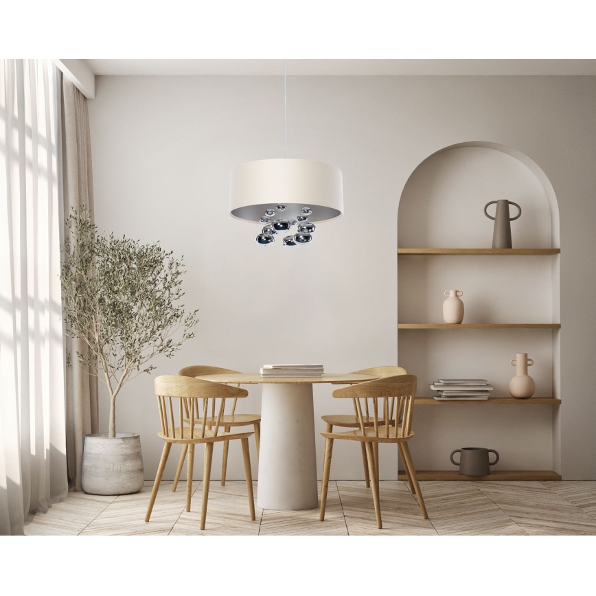 Hanglamp aan snoer BUBBLE 1xE27/60W/230V Ø 40 cm beige
