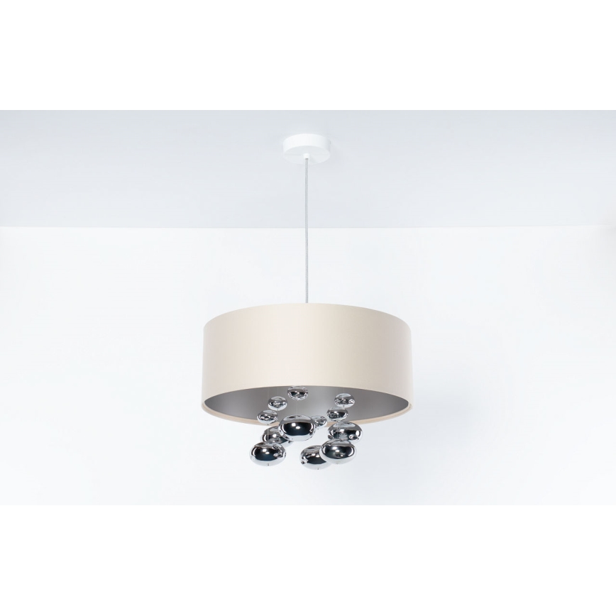 Hanglamp aan snoer BUBBLE 1xE27/60W/230V Ø 40 cm beige