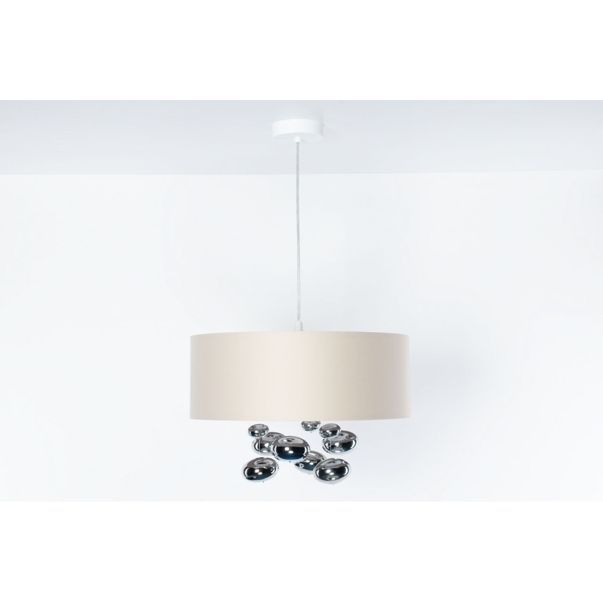 Hanglamp aan snoer BUBBLE 1xE27/60W/230V Ø 40 cm beige