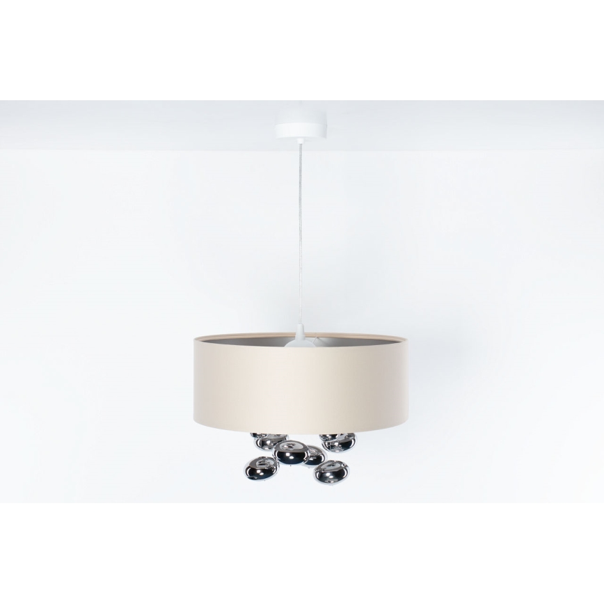 Hanglamp aan snoer BUBBLE 1xE27/60W/230V Ø 40 cm beige