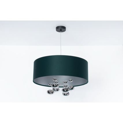 Hanglamp aan snoer BUBBLE 1xE27/60W/230V Ø 50 cm groen