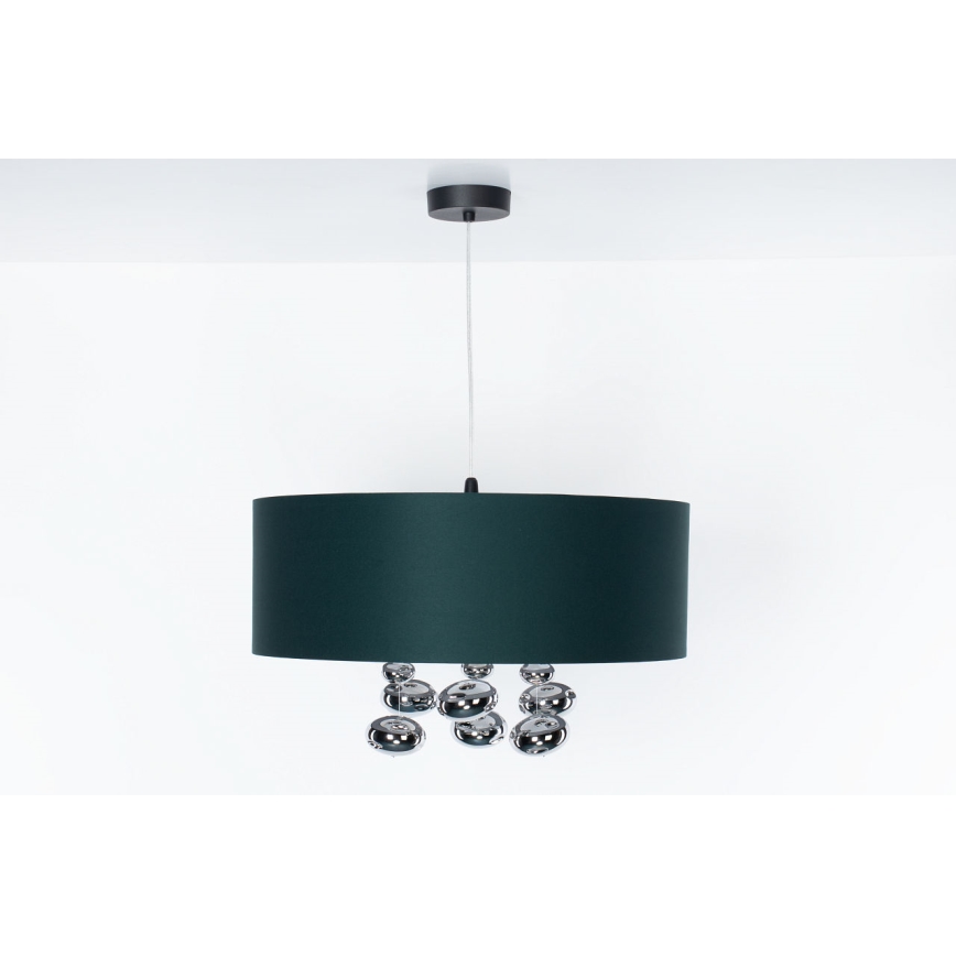 Hanglamp aan snoer BUBBLE 1xE27/60W/230V Ø 50 cm groen