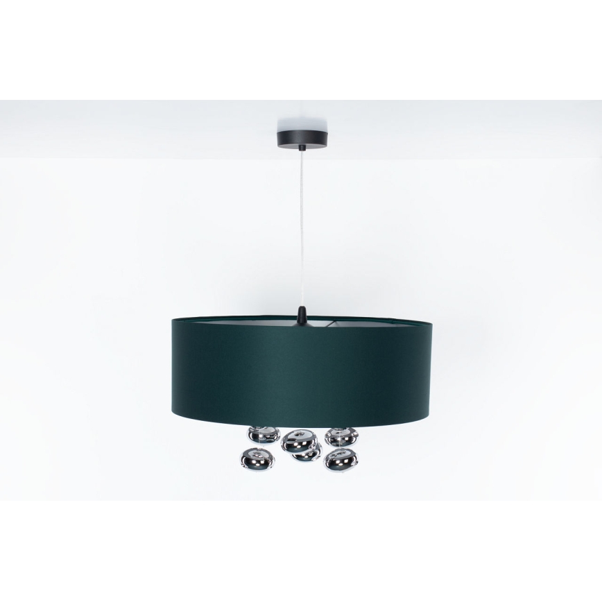 Hanglamp aan snoer BUBBLE 1xE27/60W/230V Ø 50 cm groen