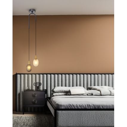 Hanglamp aan snoer CACTUS 2xG9/5W/230V grijs/wit