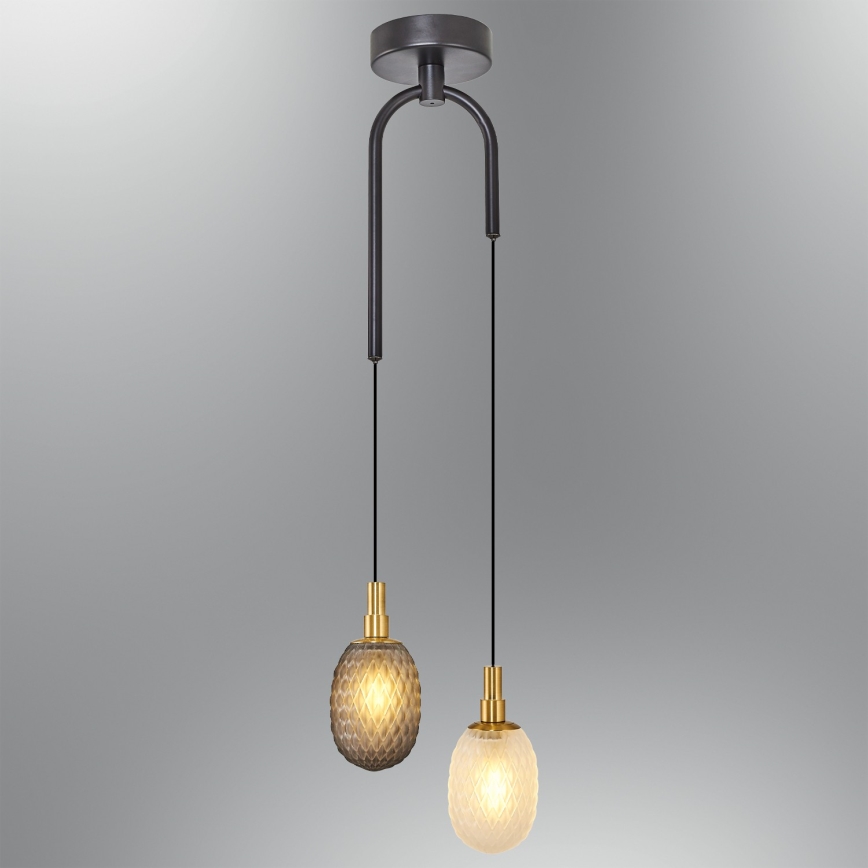 Hanglamp aan snoer CACTUS 2xG9/5W/230V grijs/wit