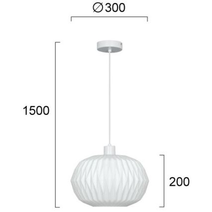 Hanglamp aan snoer CARSON 1xE27/40W/230V wit
