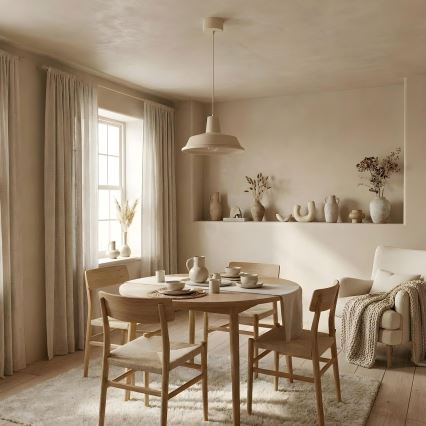 Hanglamp aan snoer CLASS 1xE27/15W/230V beige