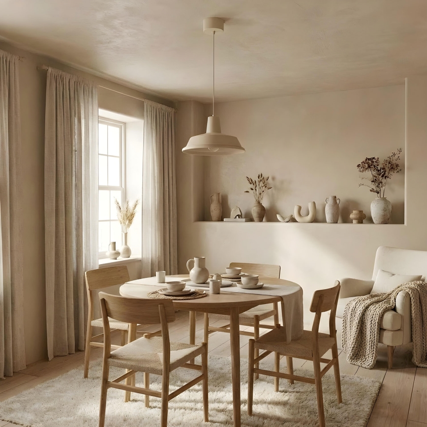 Hanglamp aan snoer CLASS 1xE27/15W/230V beige