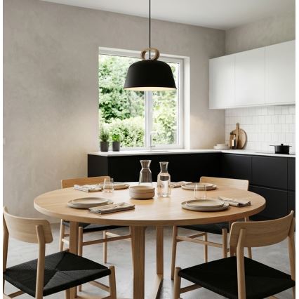 Hanglamp aan snoer CLIP 1xE27/40W/230V zwart/bruin