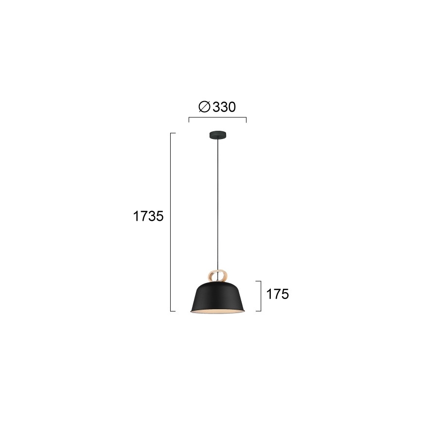 Hanglamp aan snoer CLIP 1xE27/40W/230V zwart/bruin